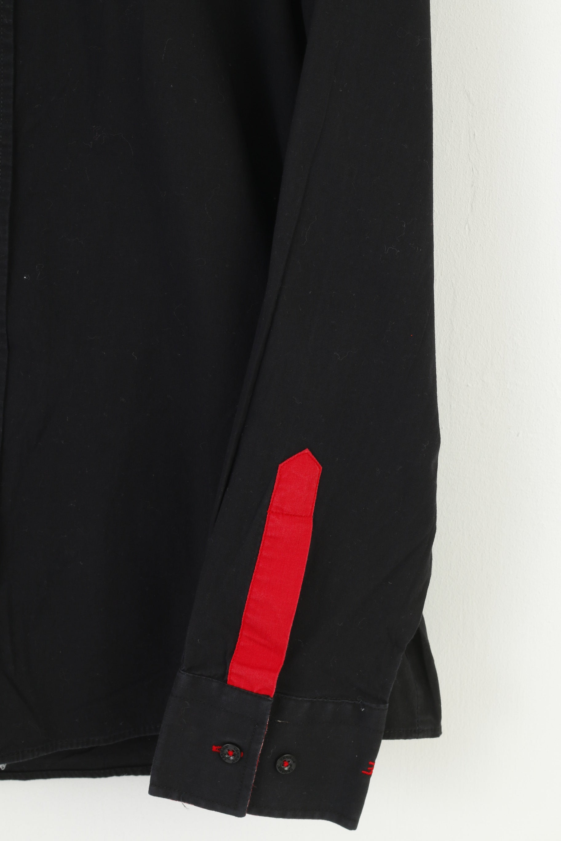 Carisma Denim Men XL Casual Shirt Black Cotton Polo England World Cup Long Sleeve Classic  #2 Top