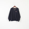 Charles River Apparel Men L Jacket Navy Vintage Pullover Polar Beverages V Neck Top