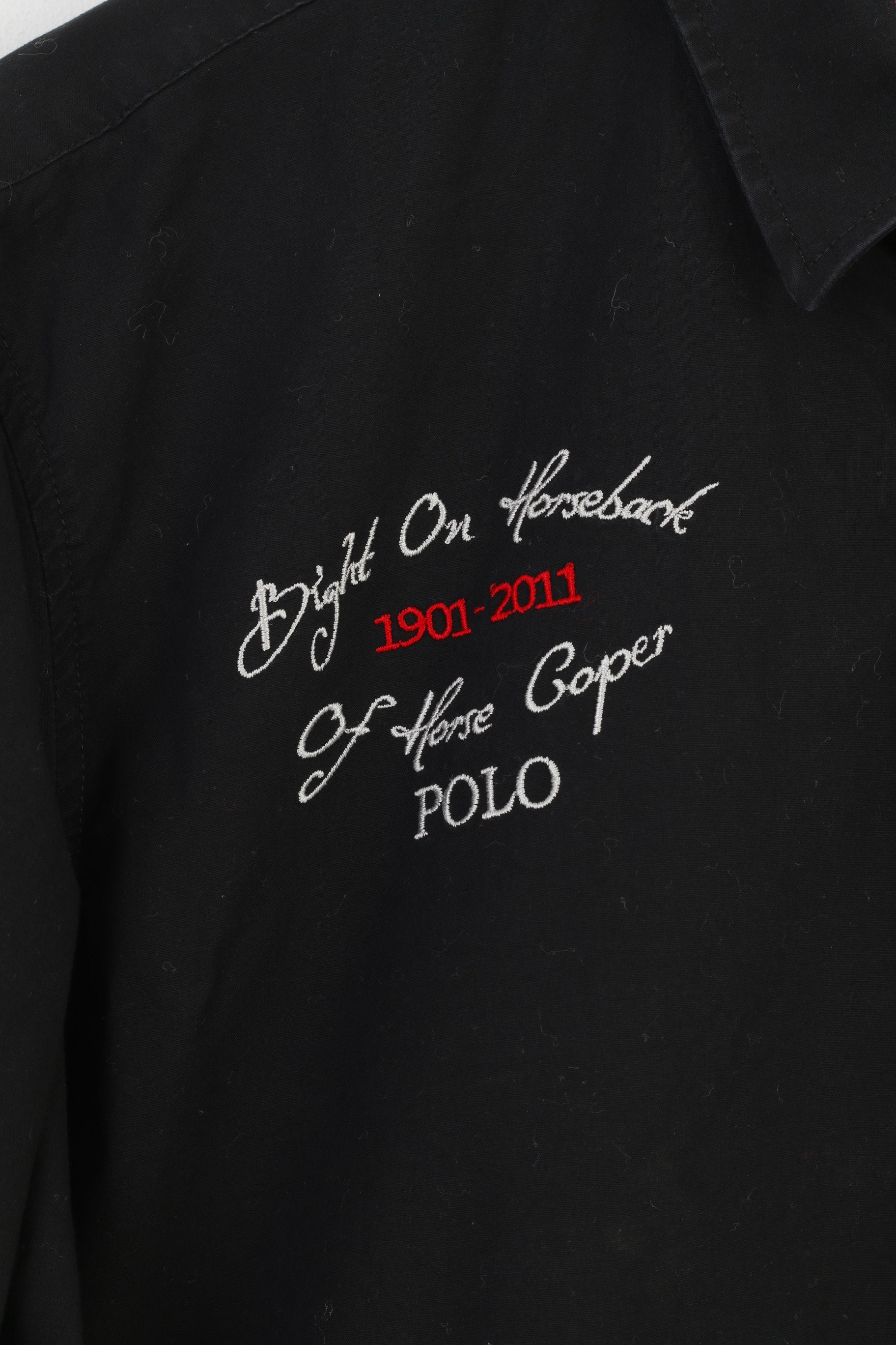 Carisma Denim Men XL Casual Shirt Black Cotton Polo England World Cup Long Sleeve Classic  #2 Top