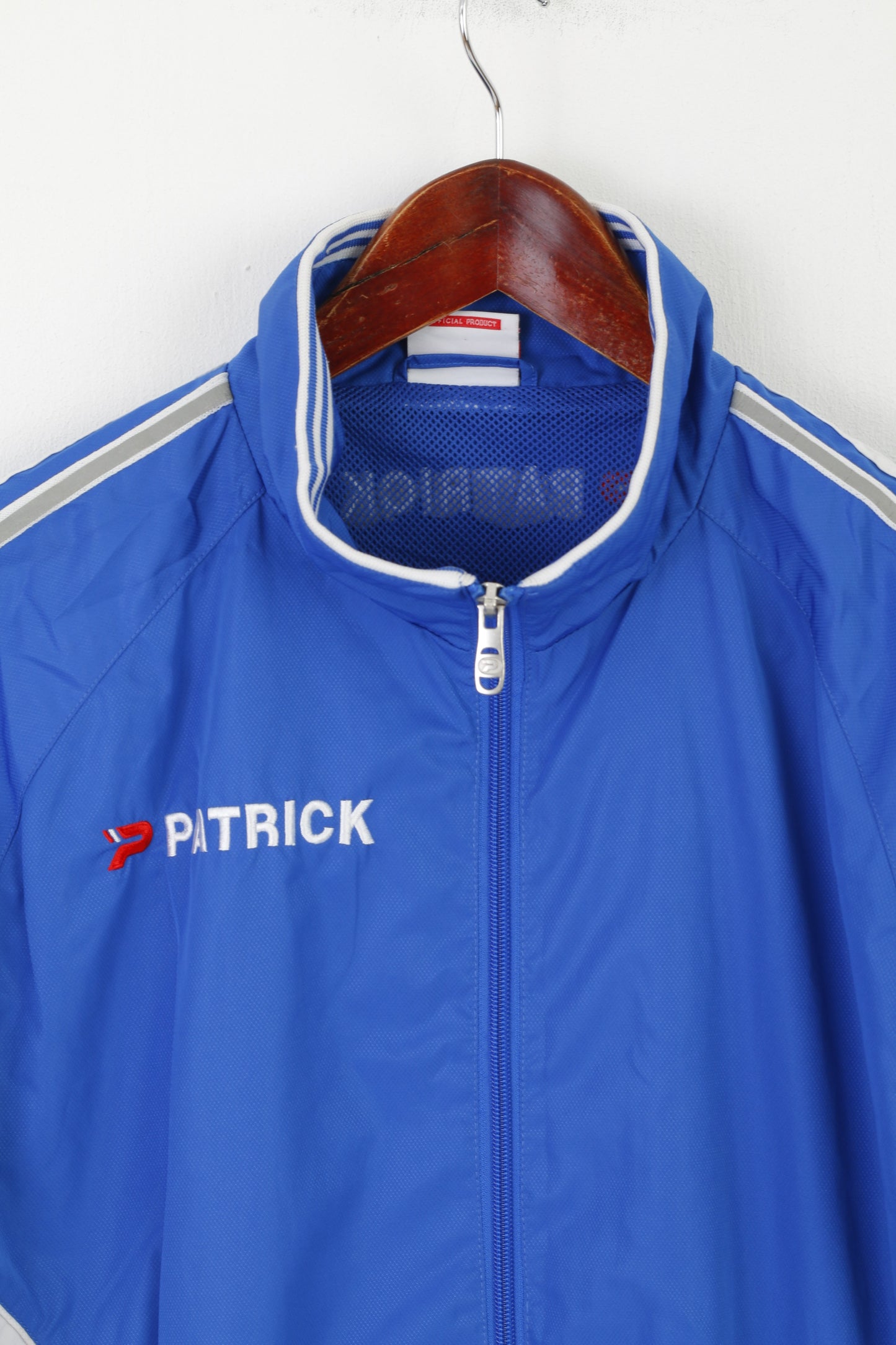 Patrick Giacca da uomo M Blu Vintage Sportswear Zip Up Top leggero