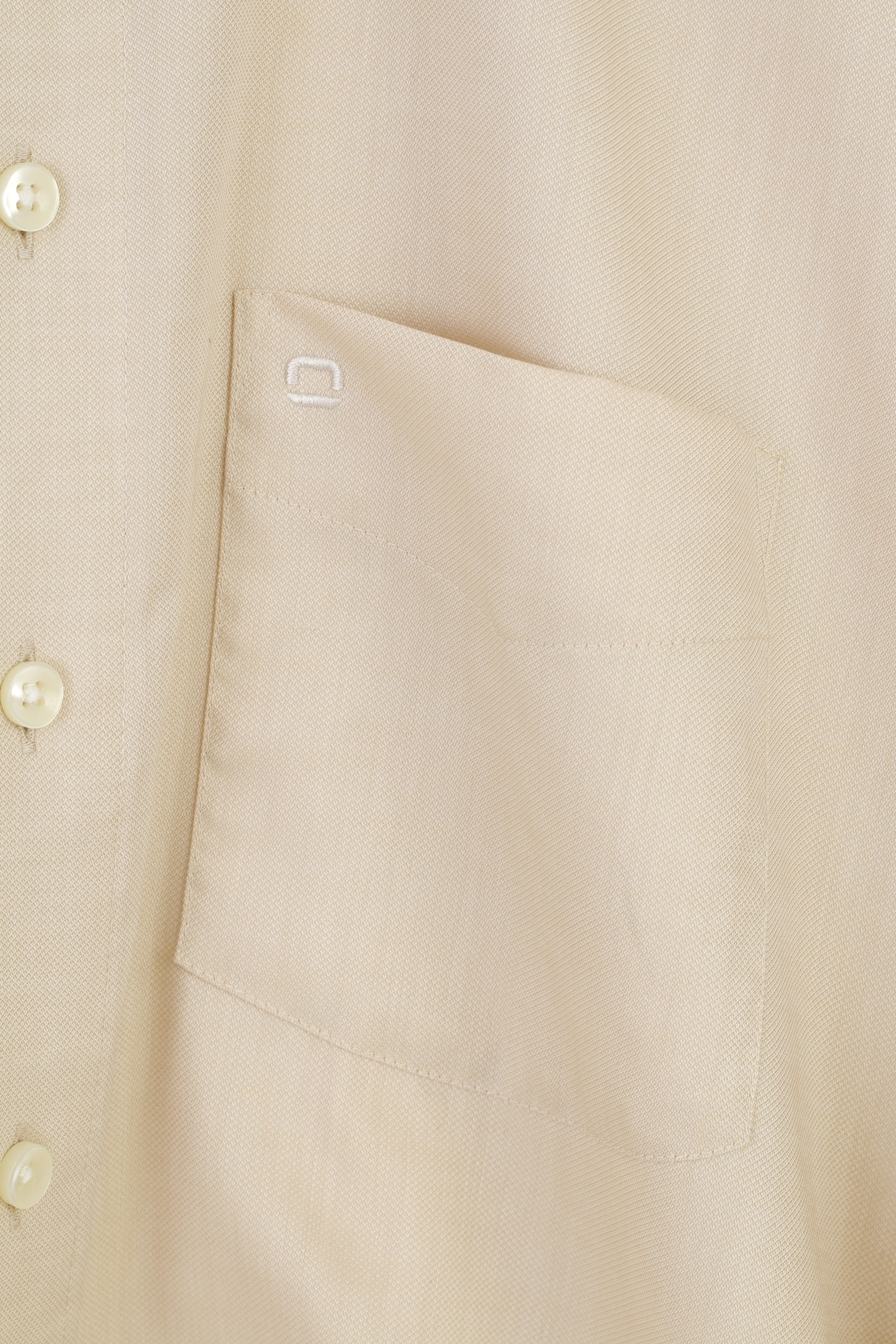 Olymp Luxor Men 16.5 42 XL Casual Shirt Beige Cotton Long Sleeve Vintage Top