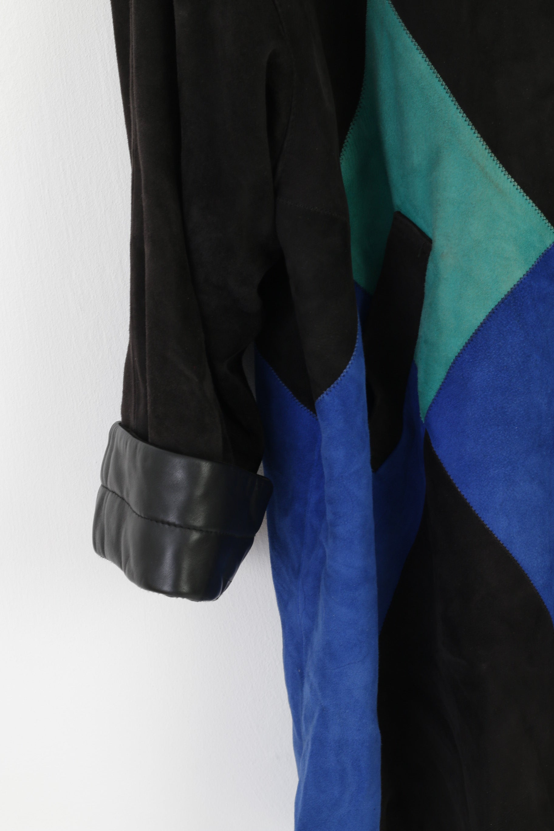 Jutta Covian Women 40 10 M Jacket Blue Ptachwork Vintage 80s Spain Shoulder Pads Oversize Top