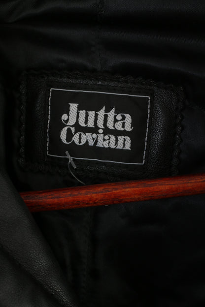 Jutta Covian Femmes 40 10 M Veste Bleu Ptachwork vintage années 80 Espagne Épaulettes Oversize Top