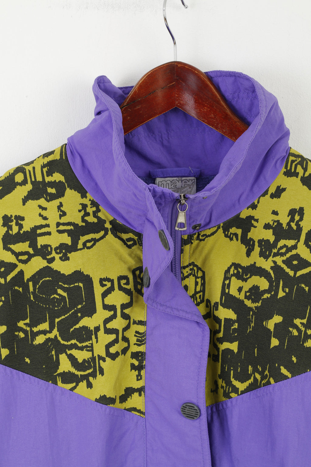 MAIER Sport Company Women 40 M Jacket Purple Vintage 80s Nylon Bomber Top
