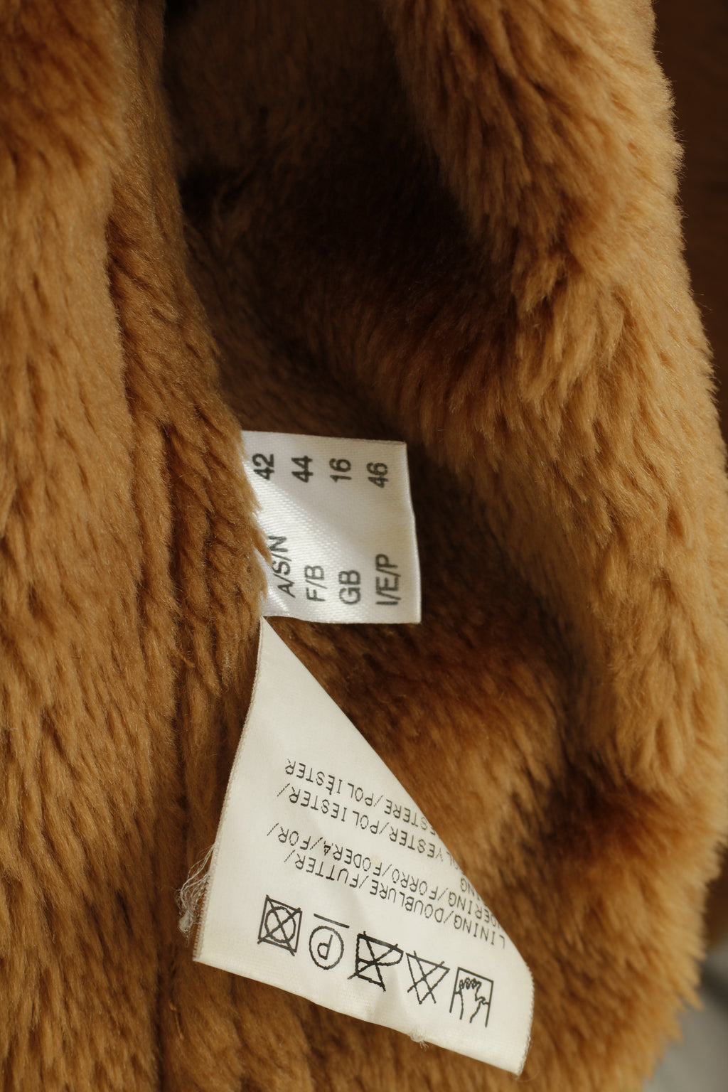 Gelco Women 16 44 XL Jacket Brown Boho Single Breasted Fur Collar Warm  Abstract Print  Vintage Top