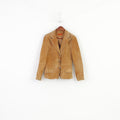 Chevirex Germany Women 38 M Leather Jacket Brown Suede Vintage Single Breasted Blazer Top