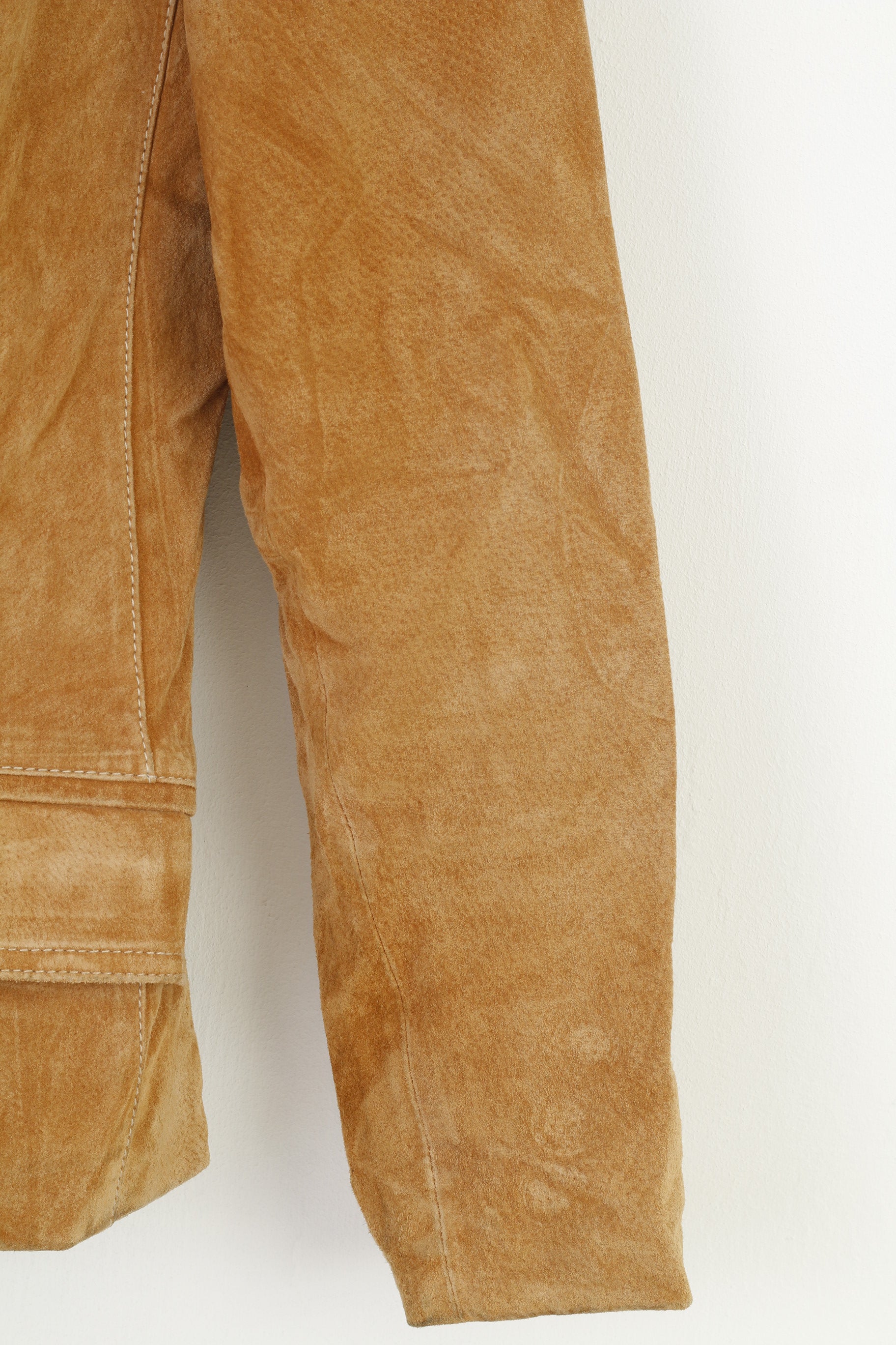 Chevirex Germany Women 38 M Leather Jacket Brown Suede Vintage Single Breasted Blazer Top