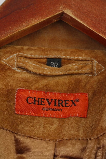 Chevirex Germany Women 38 M Leather Jacket Brown Suede Vintage Single Breasted Blazer Top