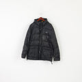 Helly Hansen Men L Jacket Black Padded Goose Down Hooded Full Zipper Winter Top