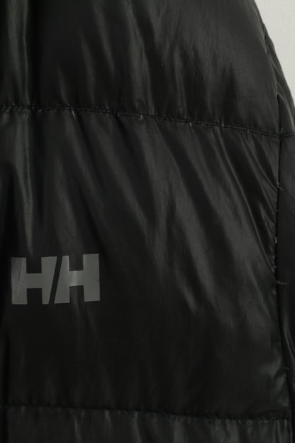 Helly Hansen Hommes L Veste Noir Rembourré En Duvet D'oie À Capuche Fermeture Éclair Complète Haut D'hiver