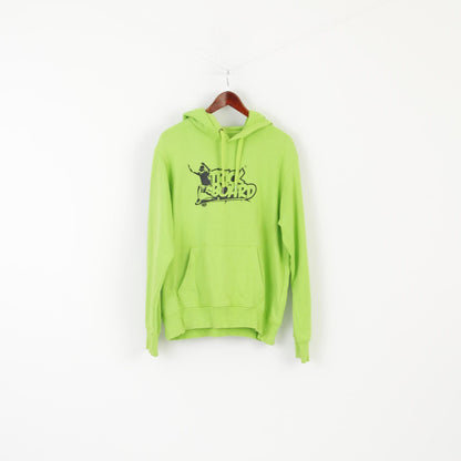 Stedman Men L Sweatshirt Green Neon Cotton Trick Board Instruktor Hoodie