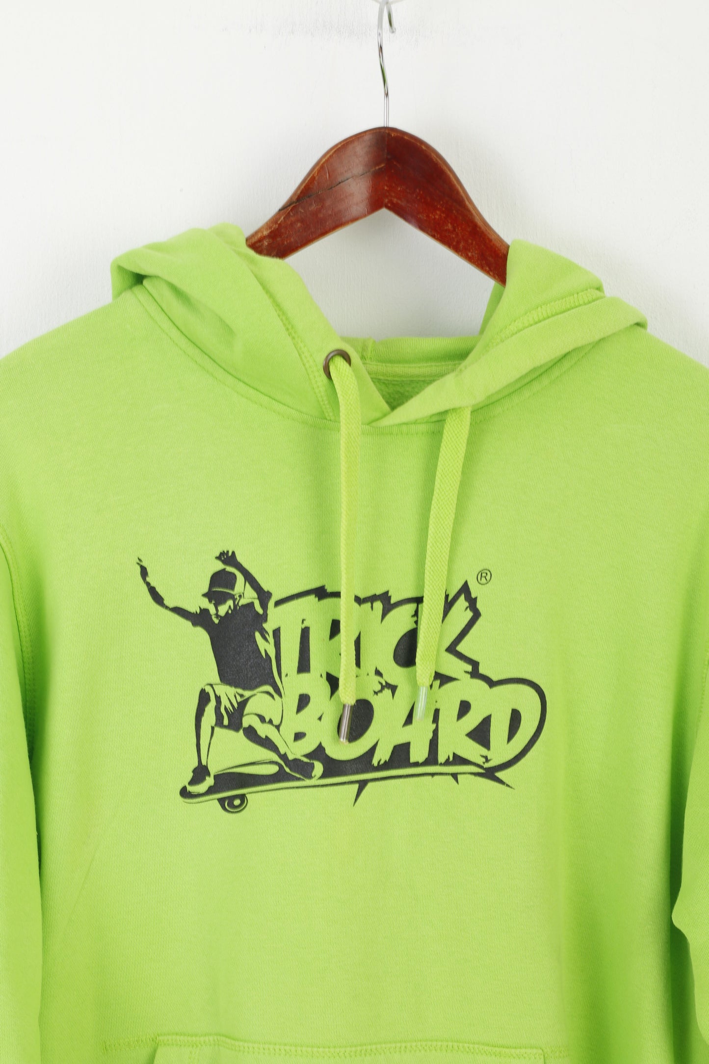 Stedman Men L Sweatshirt Green Neon Cotton Trick Board Instruktor Hoodie