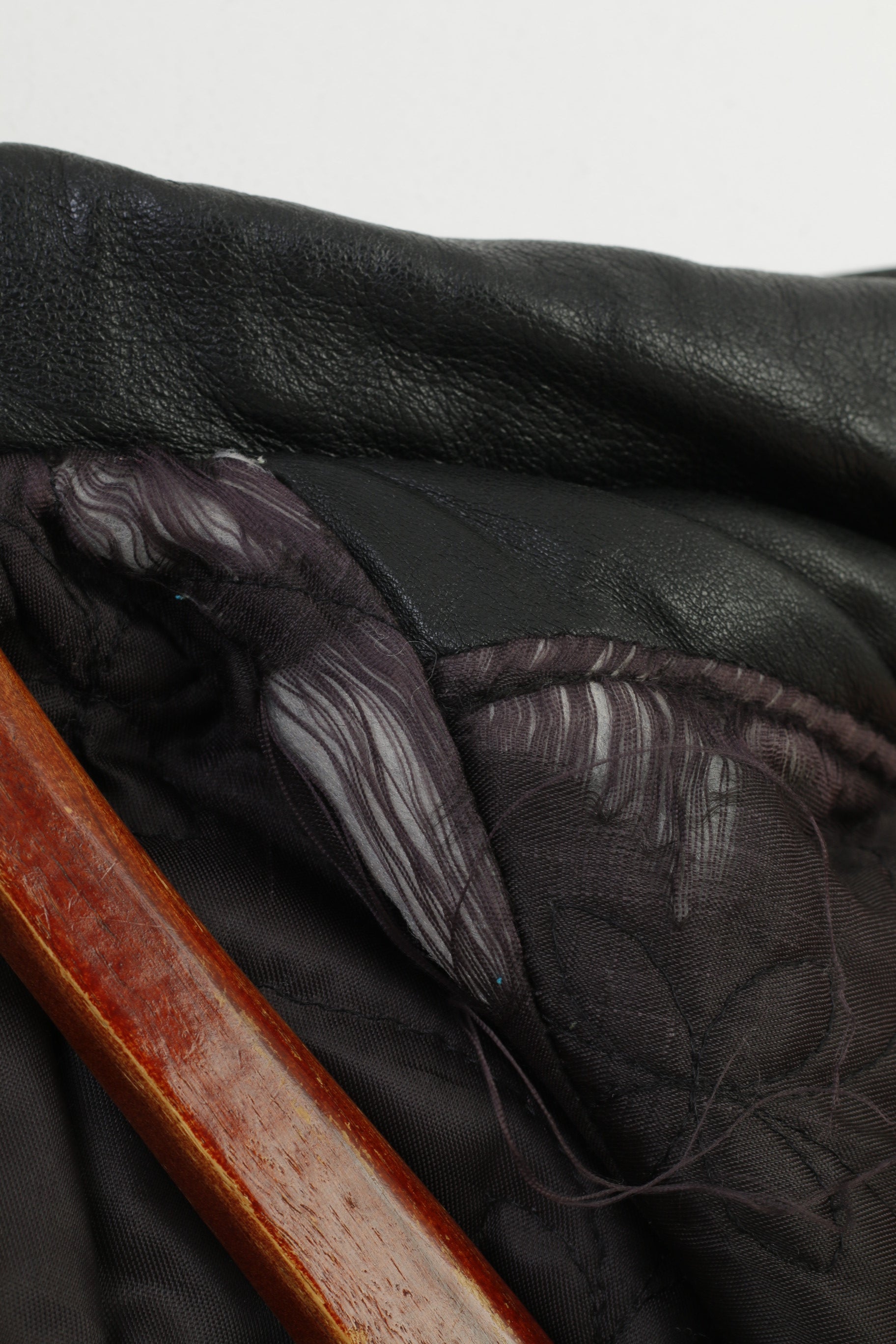 Alta Moda Femmes XL Veste En Cuir Noir Simple Boutonnage Peau Douce Rétro Italie Haut