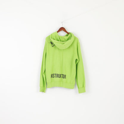 Stedman Men L Sweatshirt Green Neon Cotton Trick Board Instruktor Hoodie