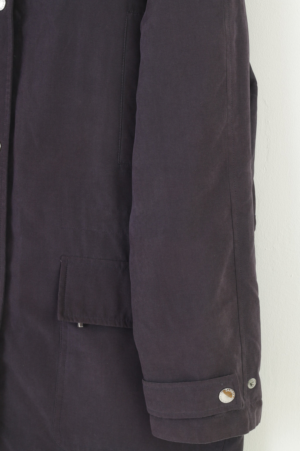 Dannimac Women L Jacket Navy Full Zipper Pockets Shoulder Pads Light Coat Top