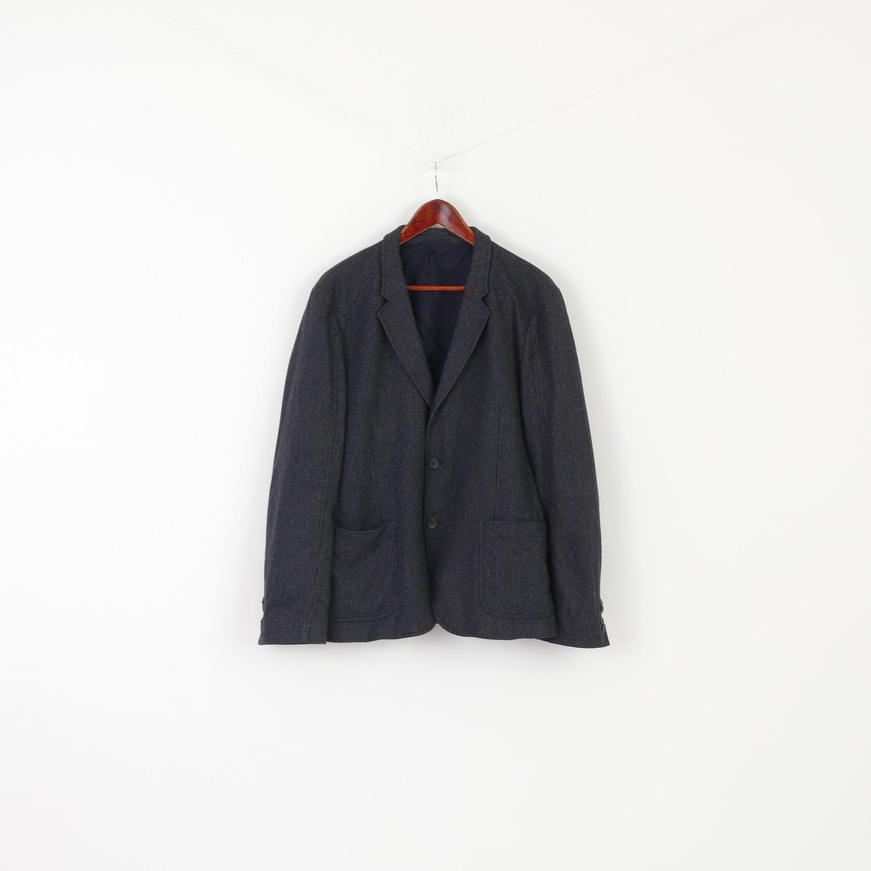 Hugo Boss Men 52 42 Blazer Navy Wool Arid Single Breasted Sport Jacket