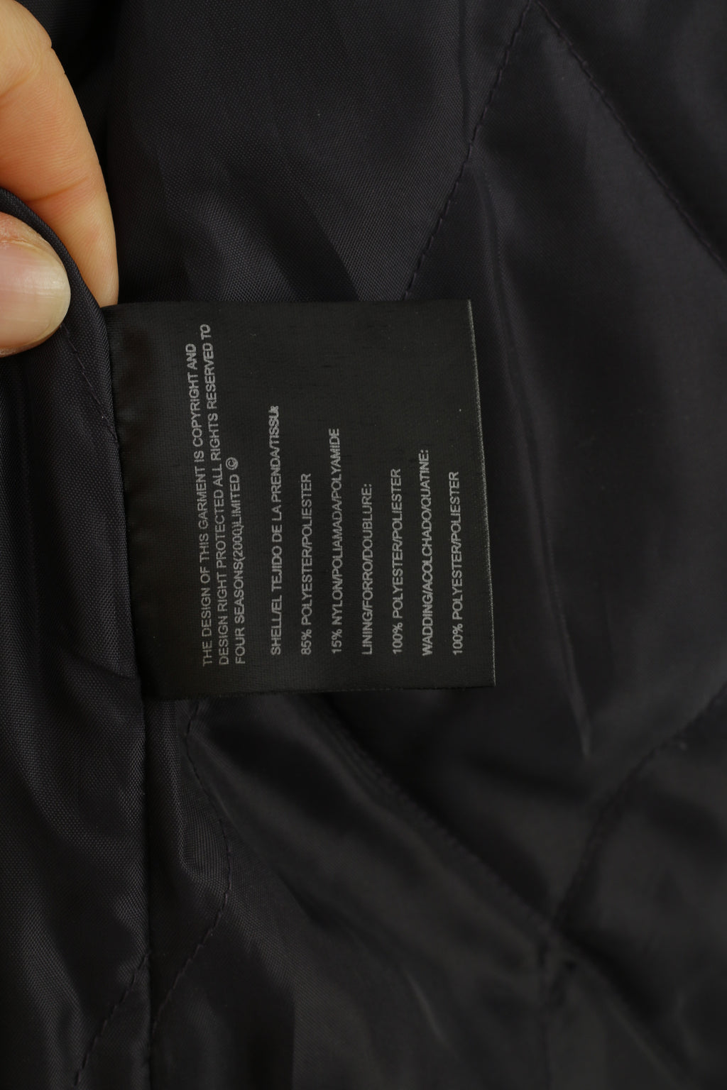 Dannimac Women L Jacket Navy Full Zipper Pockets Shoulder Pads Light Coat Top