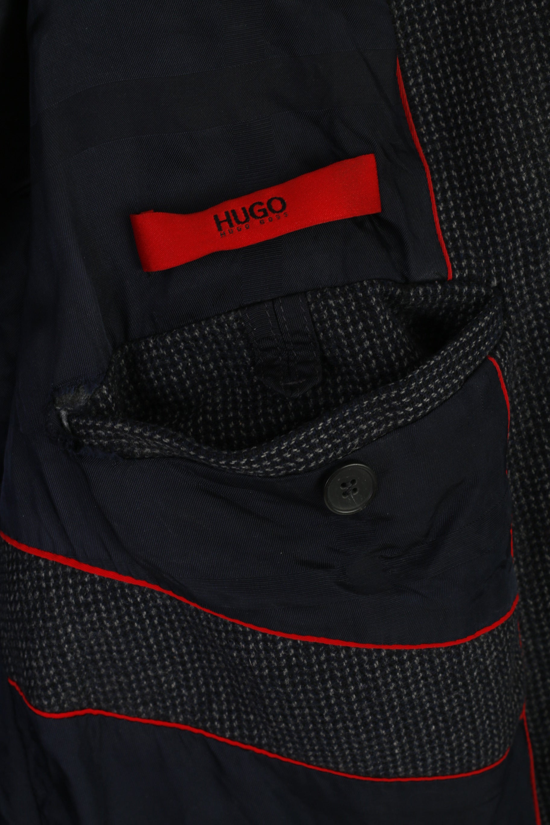 Hugo Boss Men 52 42 Blazer Navy Wool Arid Single Breasted Sport Jacket