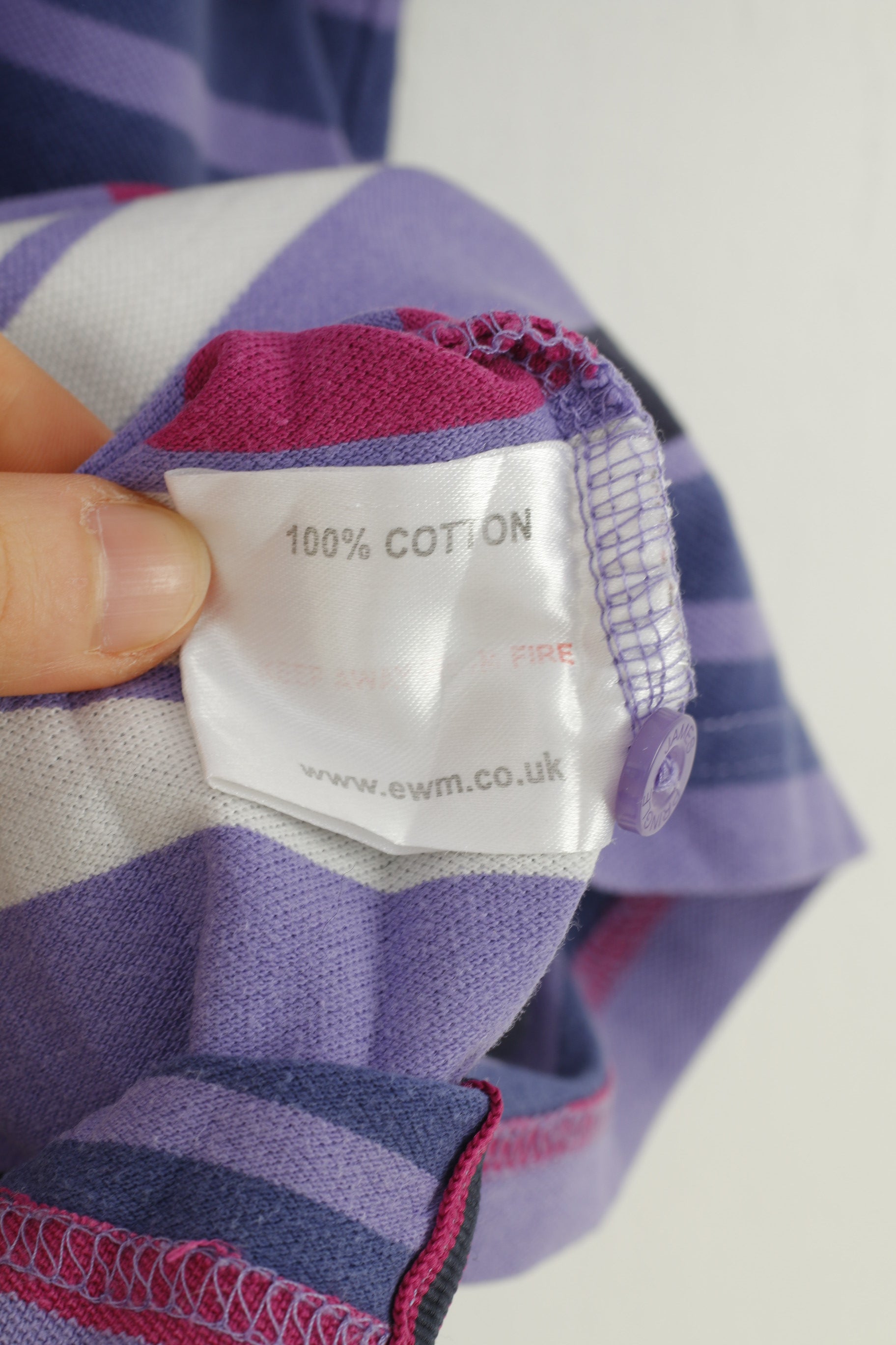 James Pringle Men XL Polo Shirt Purple Striped Cotton Classic Collar Short Sleeve Top