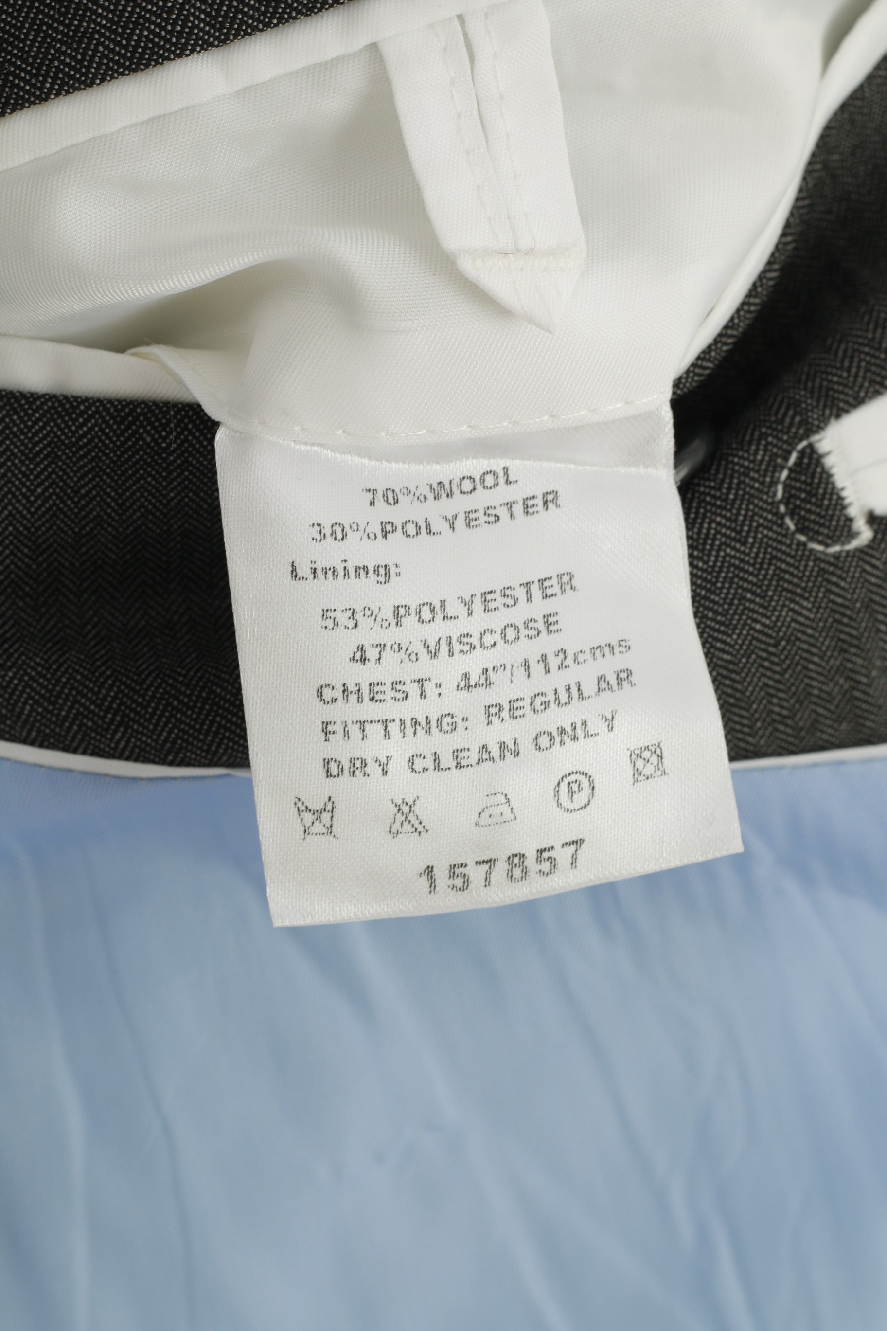 Daniel Hechter Fine Tailoring Men 44  Blazer Grey Wool Blend Single Breasted Vintage Jacket