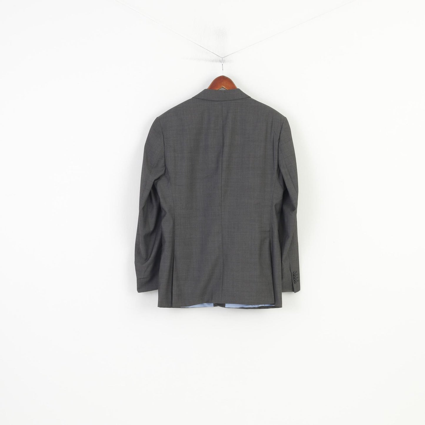 Daniel Hechter Fine Tailoring Men 44 Blazer Giacca vintage monopetto in misto lana grigia