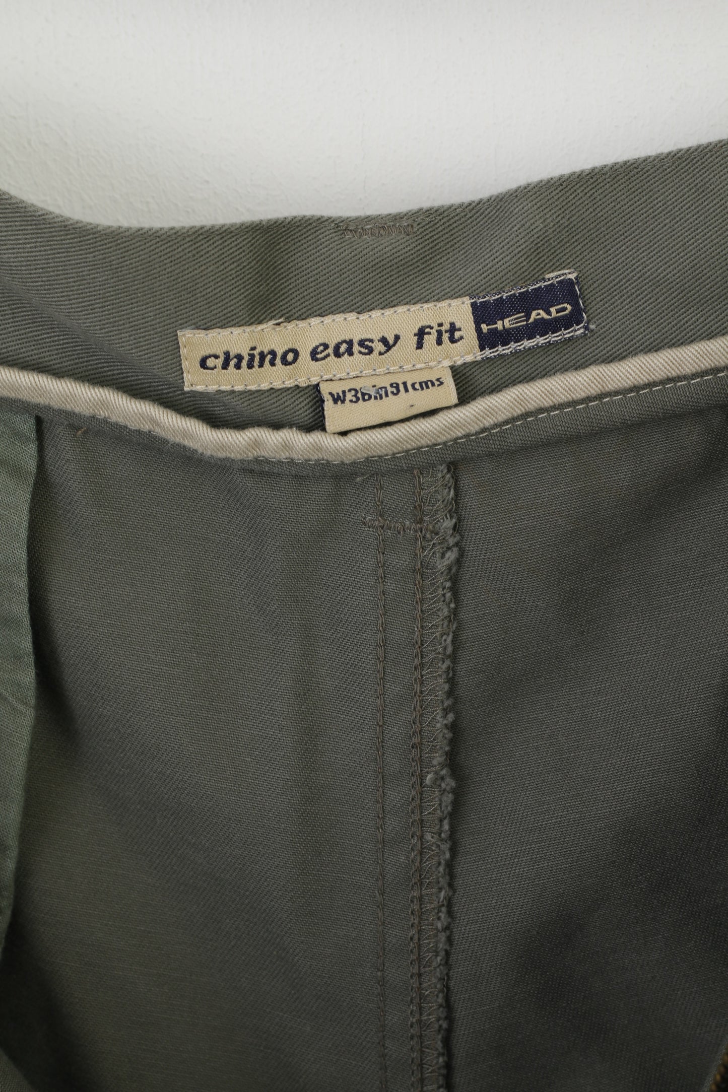 Head Men 36 Shorts Kaki Vintage Sportswear Chino Easy Fit Coton Casual
