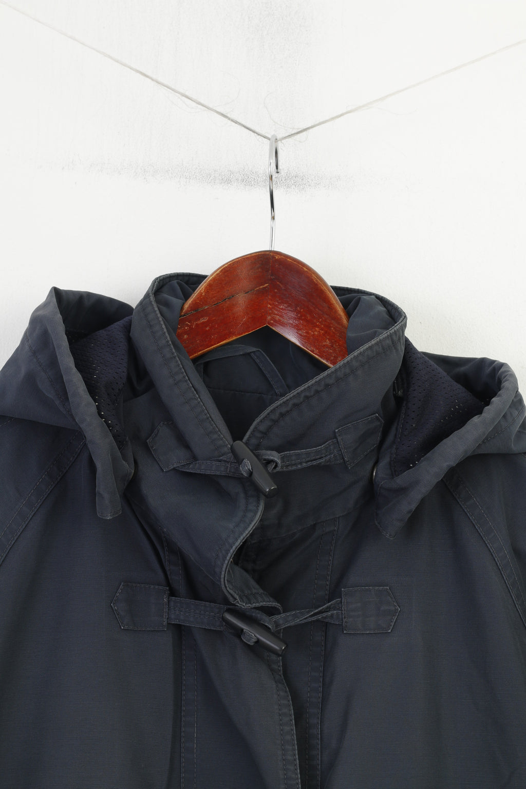Rouge Vert Hommes Veste Marine Coton Nylon Mélange Duffle À Capuchon Extérieur Vintage Poches Haut