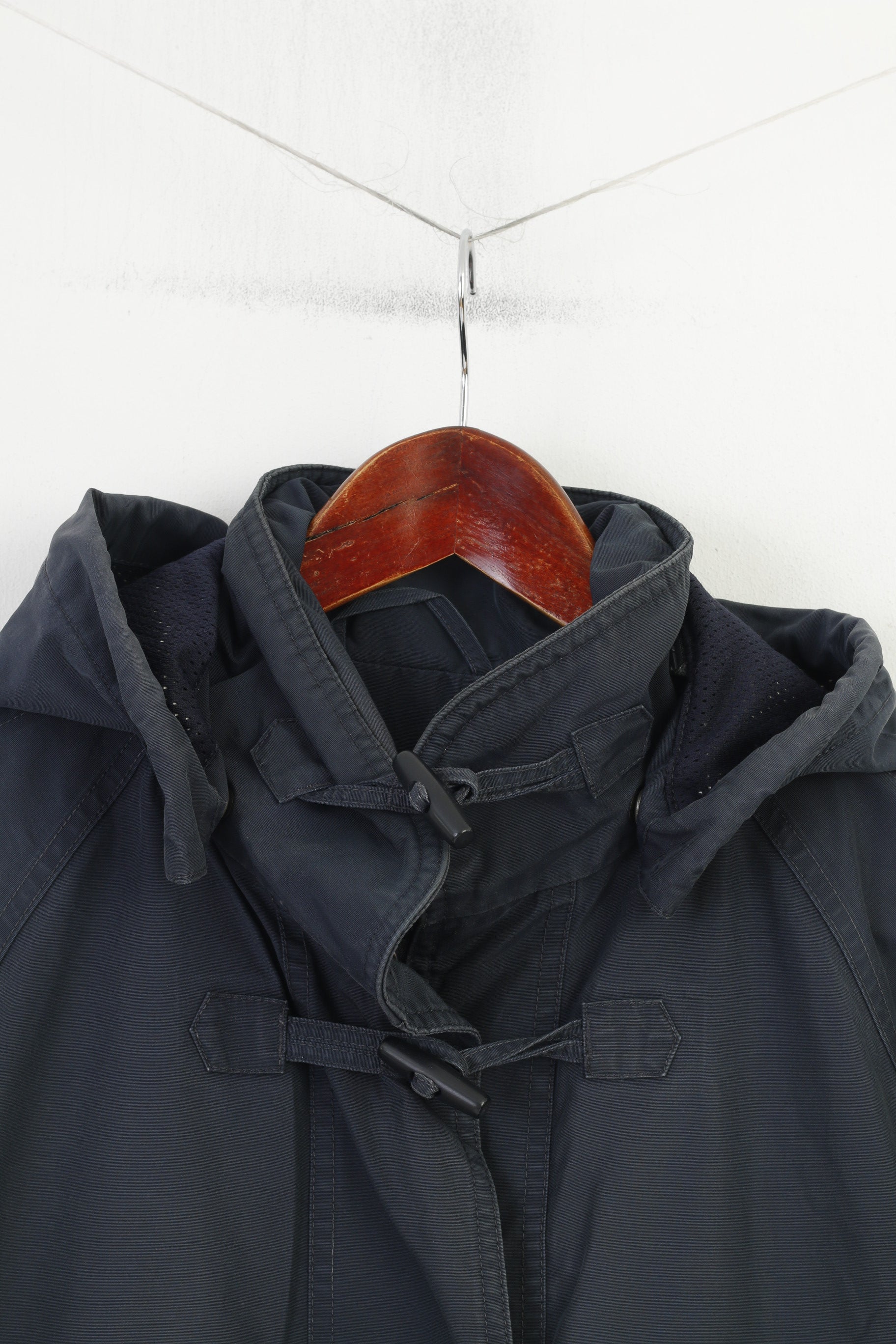 Rouge Vert Hommes Veste Marine Coton Nylon Mélange Duffle À Capuchon Extérieur Vintage Poches Haut