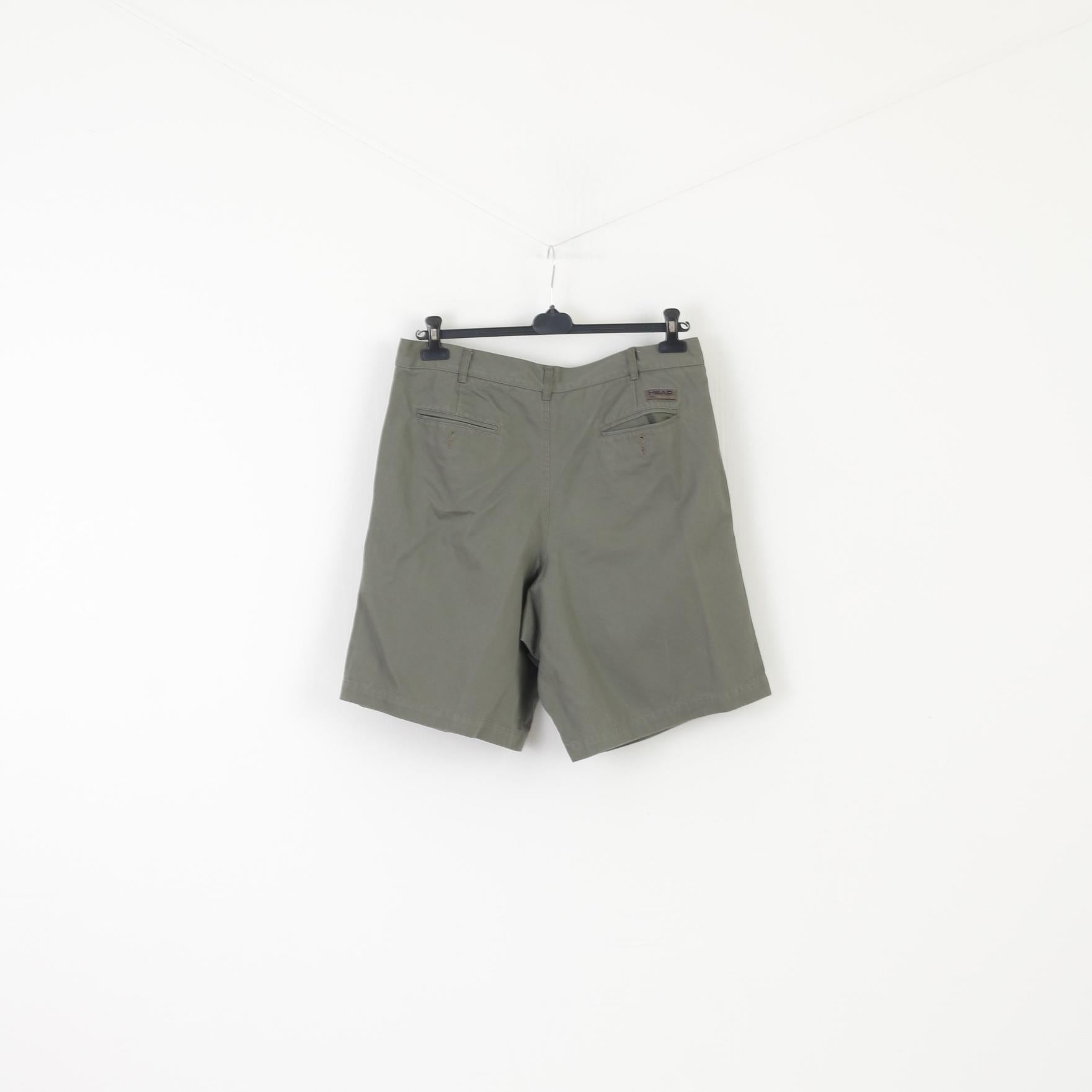 Head Men 36 Shorts Kaki Vintage Sportswear Chino Easy Fit Coton Casual