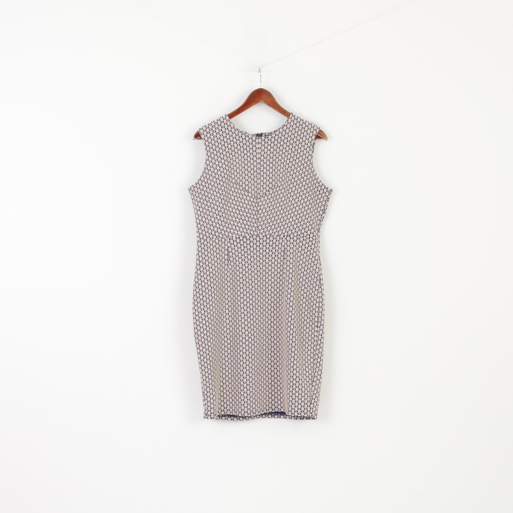 Therapy London Women 14 M Dress Navy Pink Pencil Elegant Sleeveless