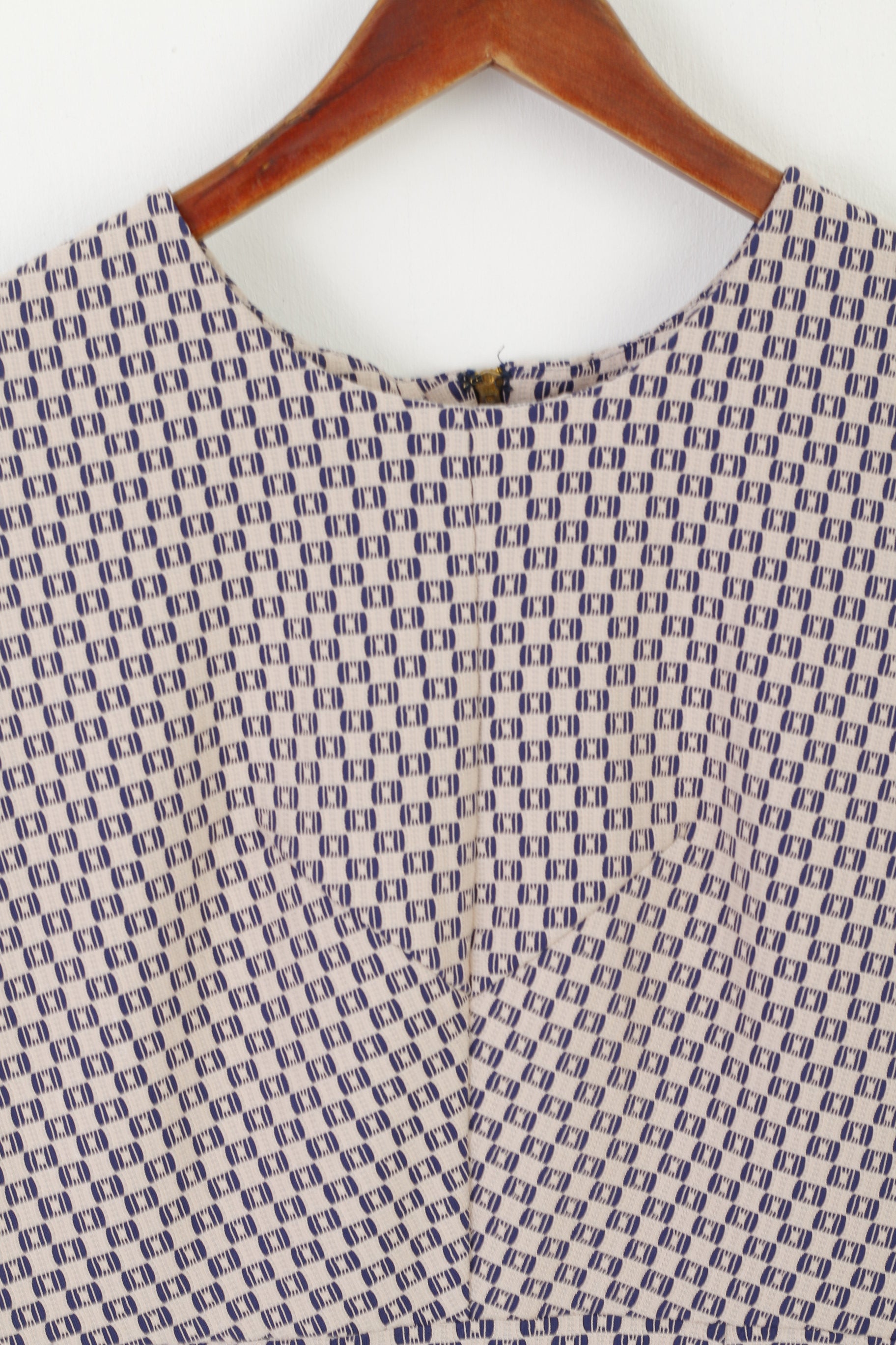 Therapy London Women 14 M Dress Navy Pink Pencil Elegant Sleeveless