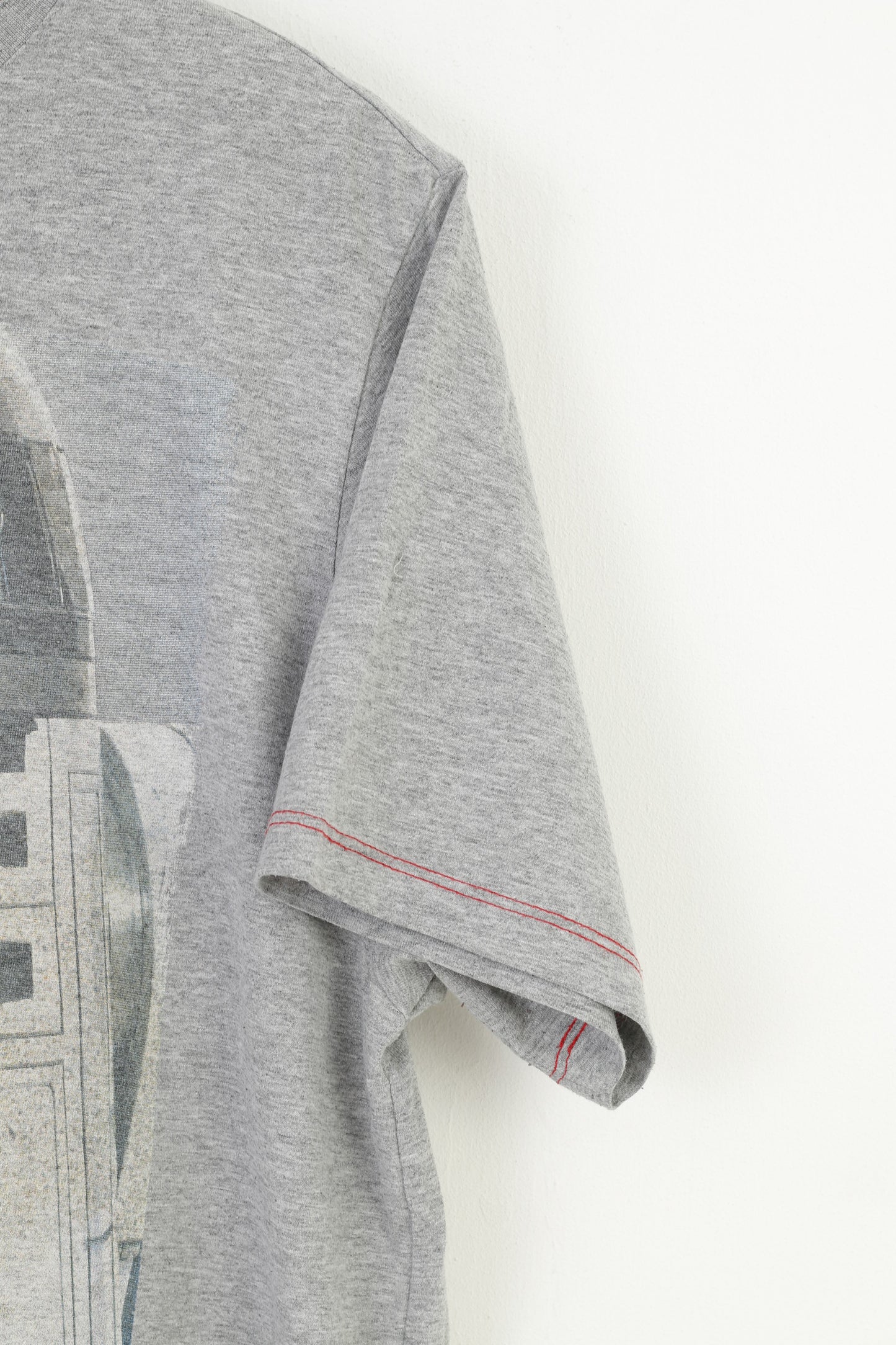 Star Wars Men L T-Shirt Grey  Graphic Crew Neck Short Sleeve Vintage Top
