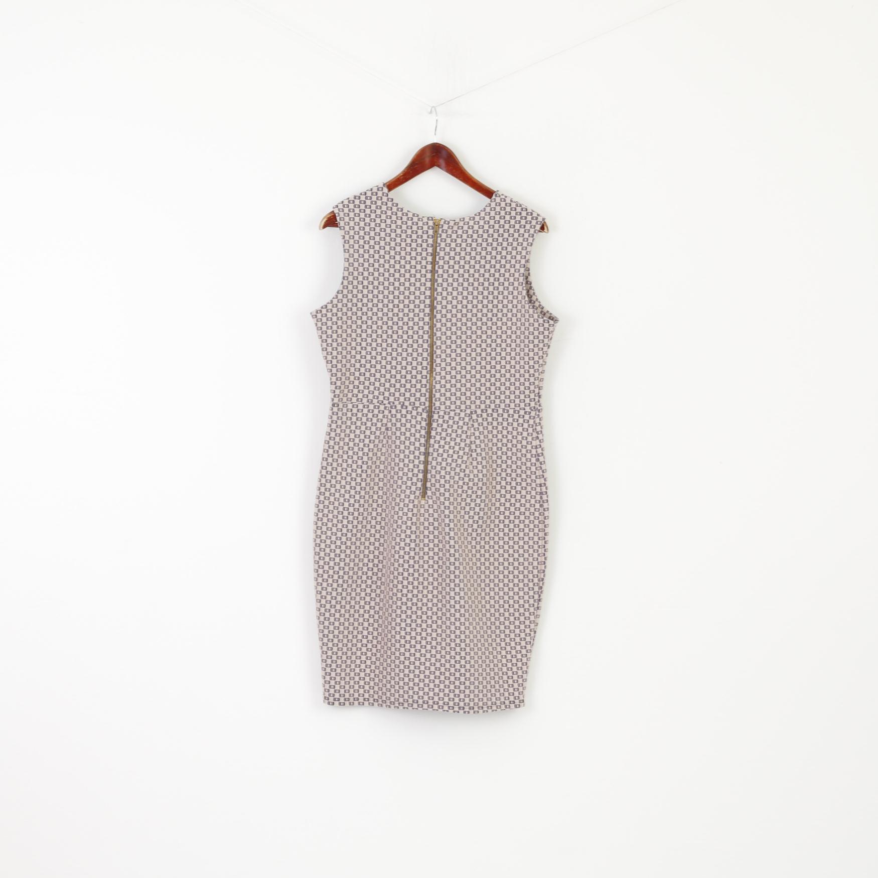 Therapy London Women 14 M Dress Navy Pink Pencil Elegant Sleeveless