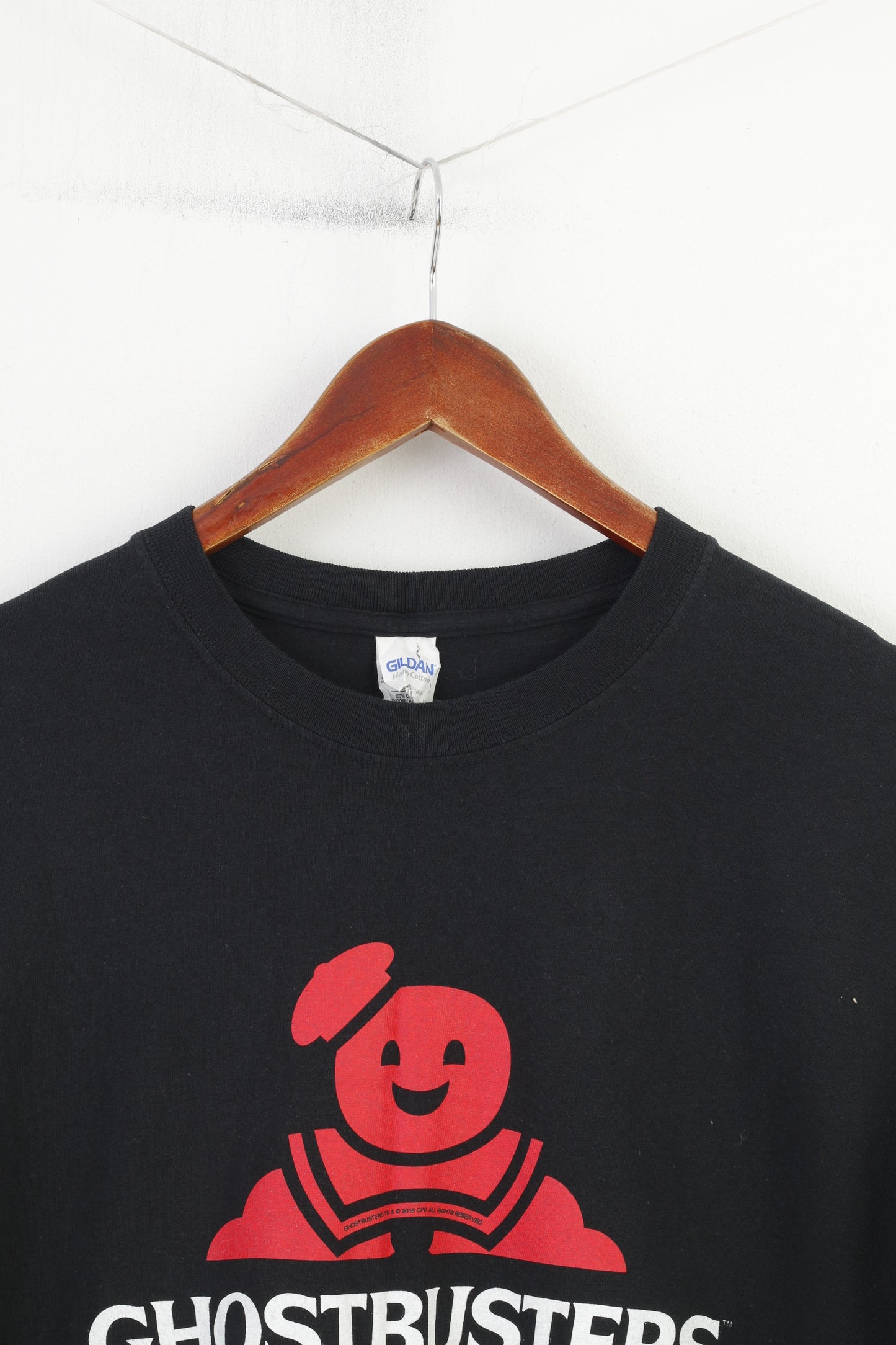 Gildan hommes XL T-Shirt noir coton graphique Ghostbusters classique col rond petit haut