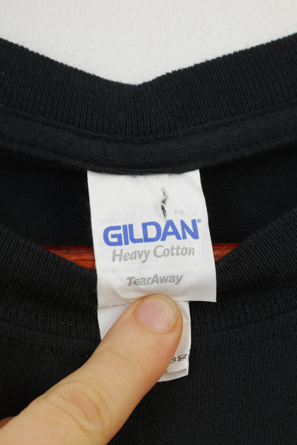 Gildan Men XL T-Shirt Black Cotton Graphic Ghostbusters Classic Crew Neck Shirt Top