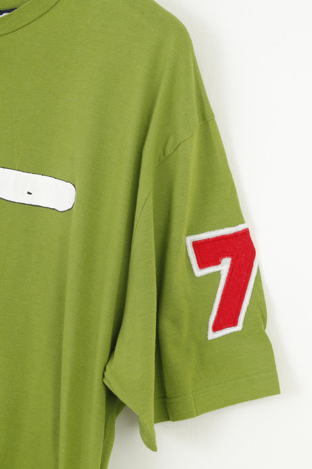 FC Seventy Two Men L T- Shirt Green Vintage Cotton Graphic 72 Classic Crew Neck Top