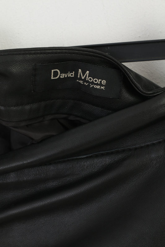 David Moore New York Women 20 46 Mini Skirt Black Soft 100% Leather Party