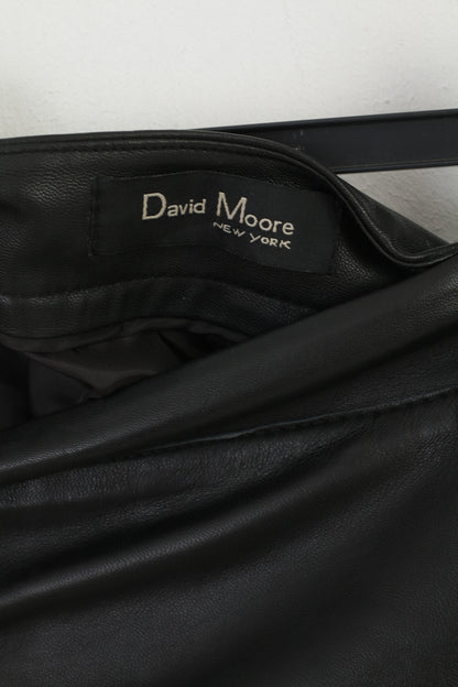 David Moore New York Donna 20 46 Minigonna Nera Morbida festa in pelle al 100%.
