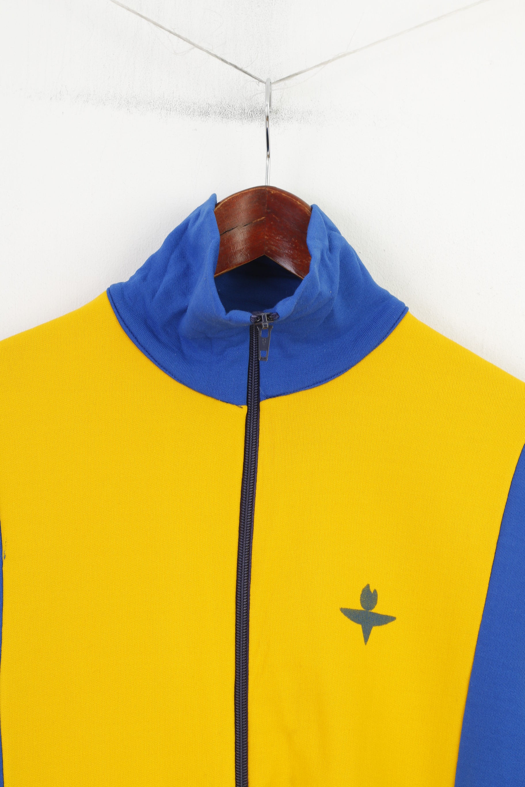 Eiser Suède Garçons 4 14-16 Âge Sweat Jaune Nylon Mélange Olympic Track Vintage Full Zipper Top