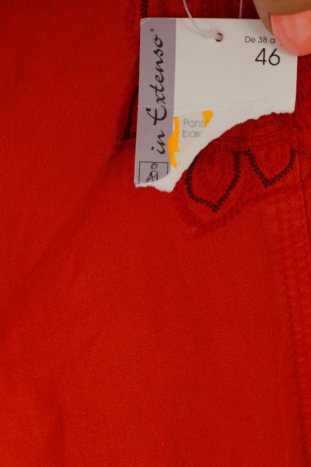 Nouveau Extenso femme 46 pantalon Orange lin coton été pantalons décontractés