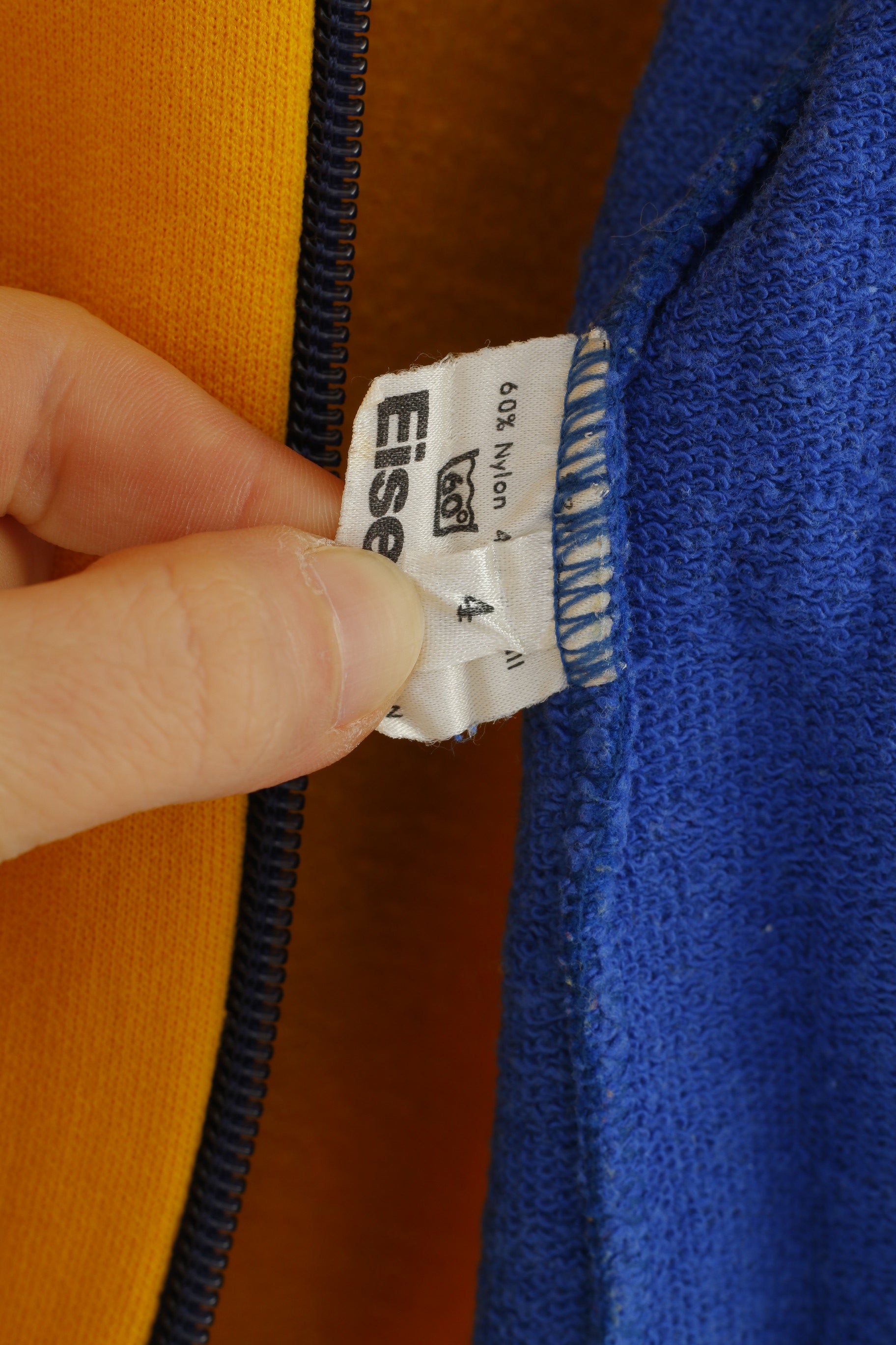 Eiser Suède Garçons 4 14-16 Âge Sweat Jaune Nylon Mélange Olympic Track Vintage Full Zipper Top