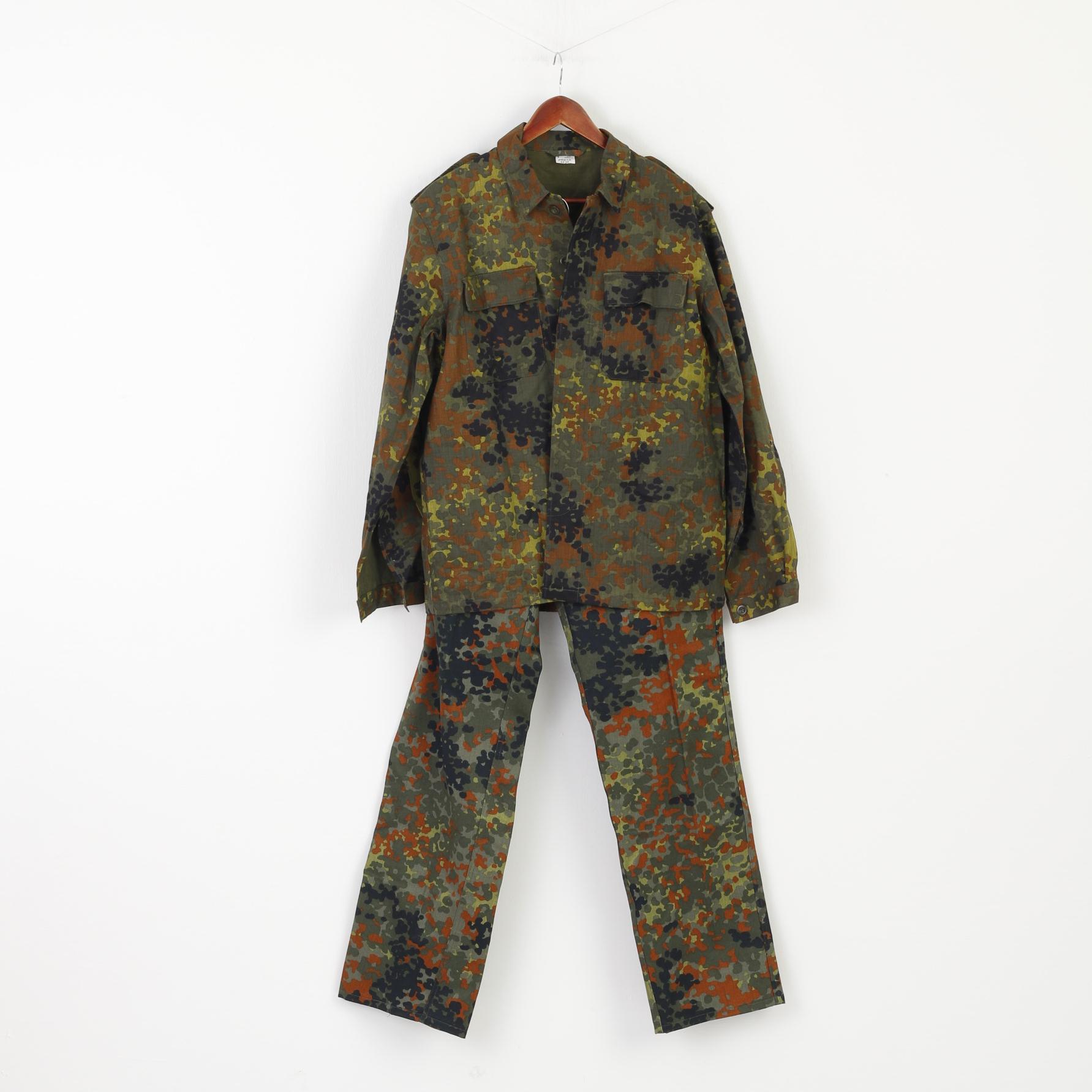 Preta Men 54 L Uniform Suit Set Green Camouflage Camo Cotton Army Shirt Trousers