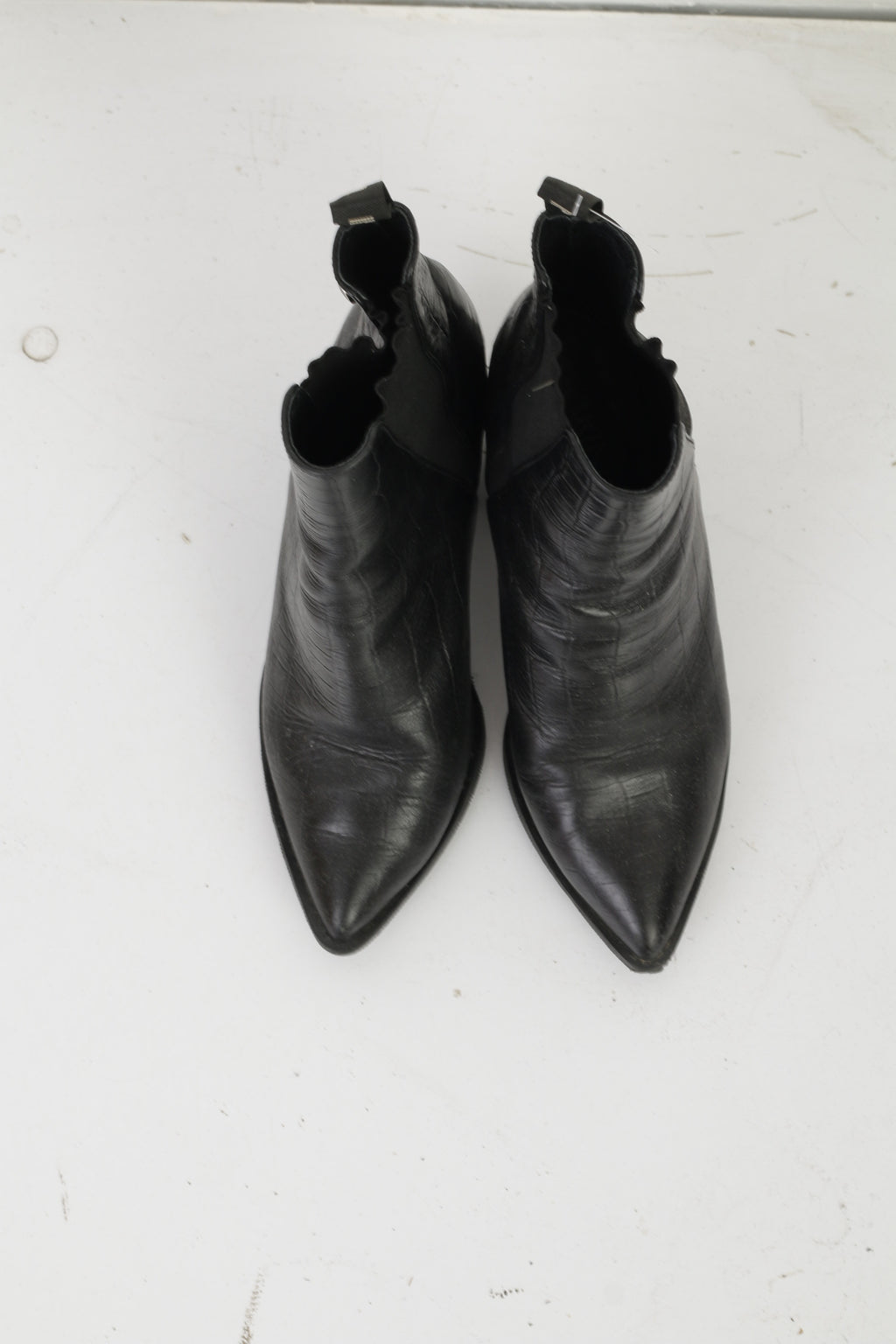 Carinii Donna Stivaletti con tacco 39 Scarpe con serpente lucido in pelle nera