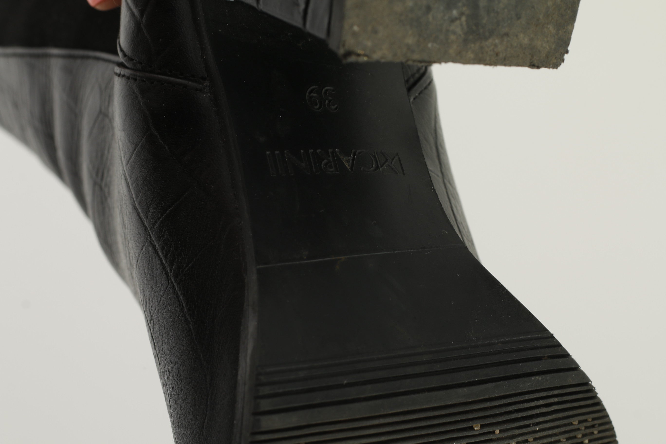 Carinii Donna Stivaletti con tacco 39 Scarpe con serpente lucido in pelle nera