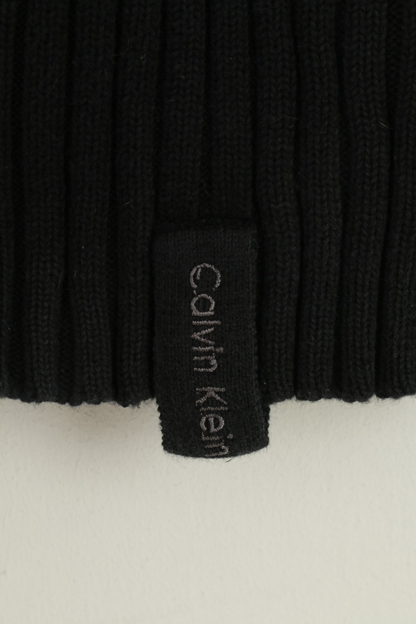 Calvin Klein Jeans Donna M Maglione Maglione elasticizzato con cerniera intera in cotone nero a righe Top vintage