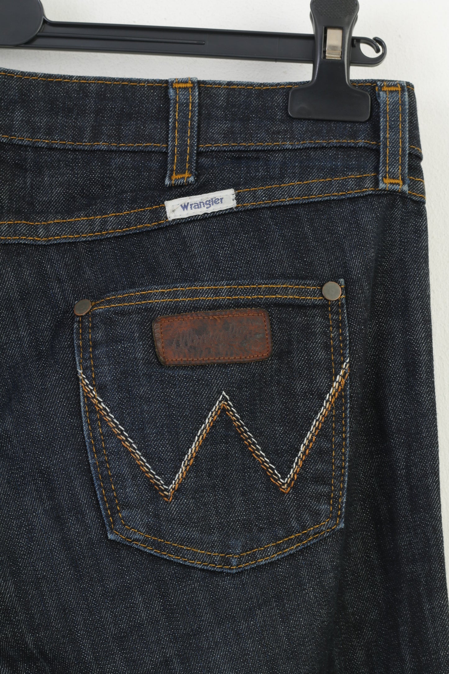 Pantaloni jeans Wrangler da donna 31 Pantaloni vintage a gamba dritta IRIS in cotone blu scuro 