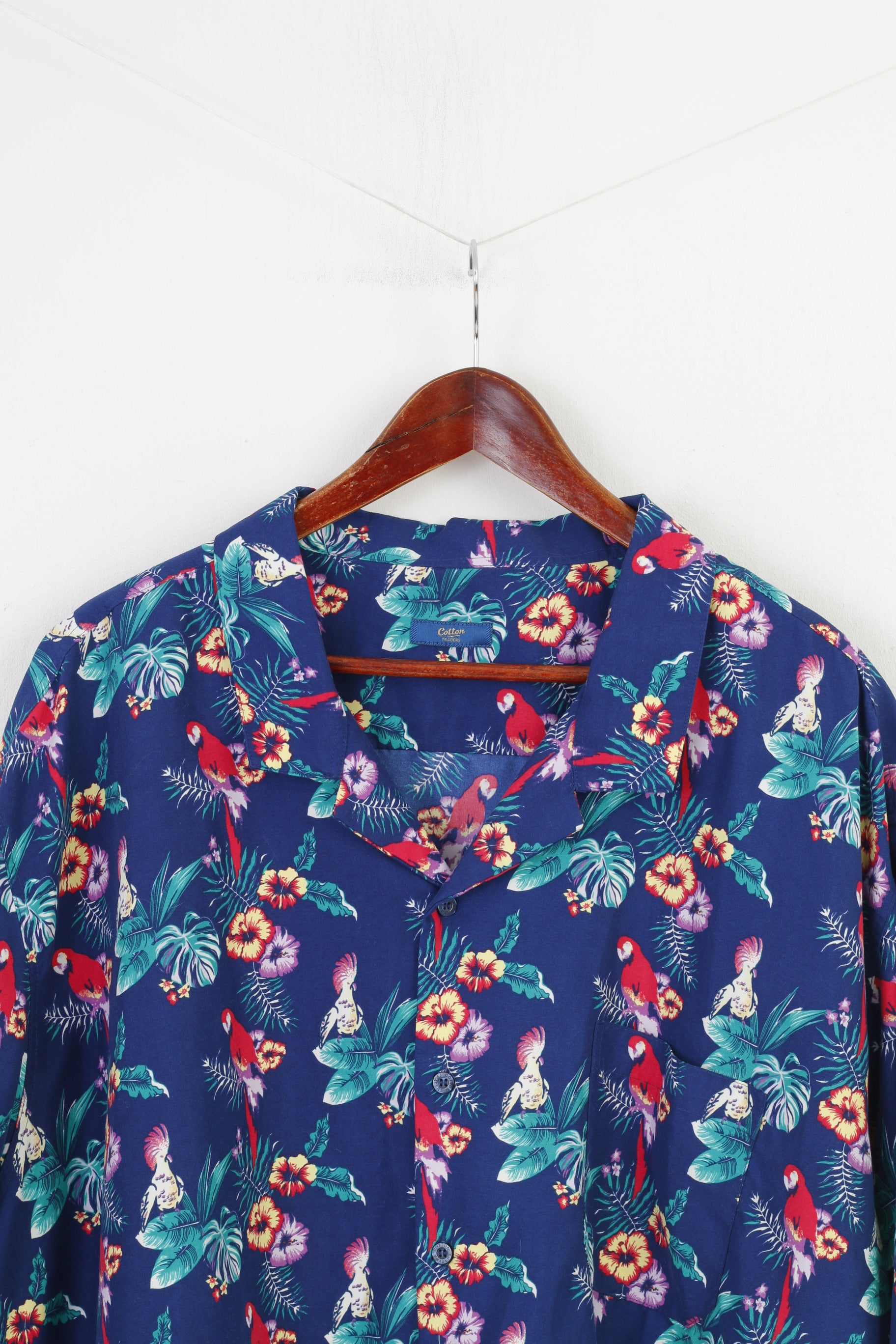 Cotton Traders Men 3XL Casual Shirt Blue Pocket Printed Hawaii Summer –  Retrospect Clothes