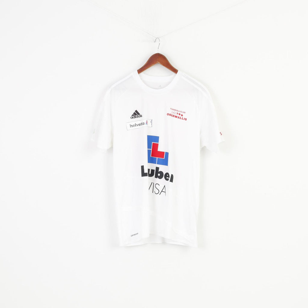 ADIDAS Men L Shirt Climacool  Sportswear White Football Training Top
