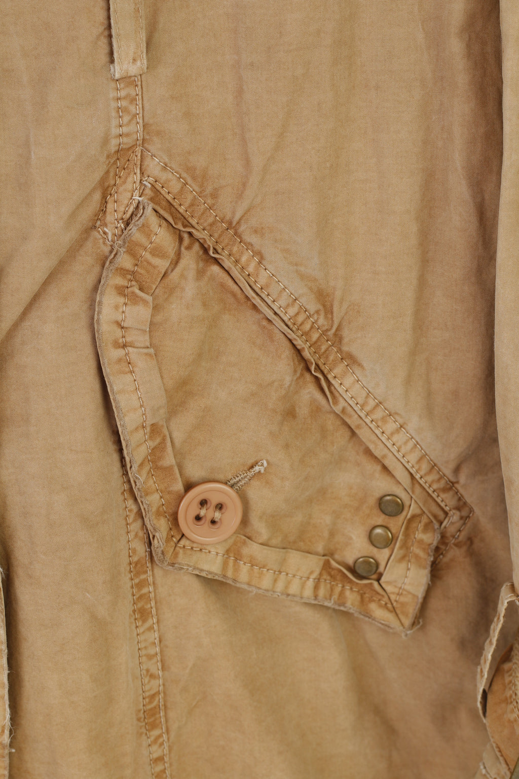 Me.Collection Women 36 S Coat Brown Double Breasted Cotton Vintage Collar Top