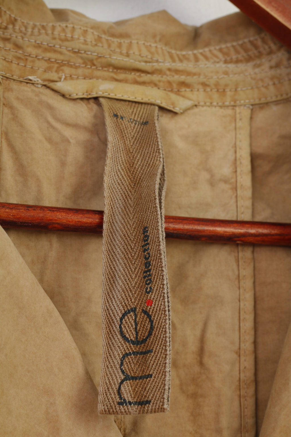 Me.Collection Women 36 S Coat Brown Double Breasted Cotton Vintage Collar Top